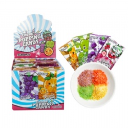 Fruit flavored popping candy