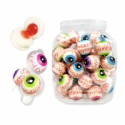 Eyeball-shaped jam-filled gummy candy