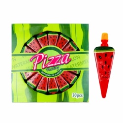 Pizza-shaped fruit jelly (strawberry, watermelon, orange)